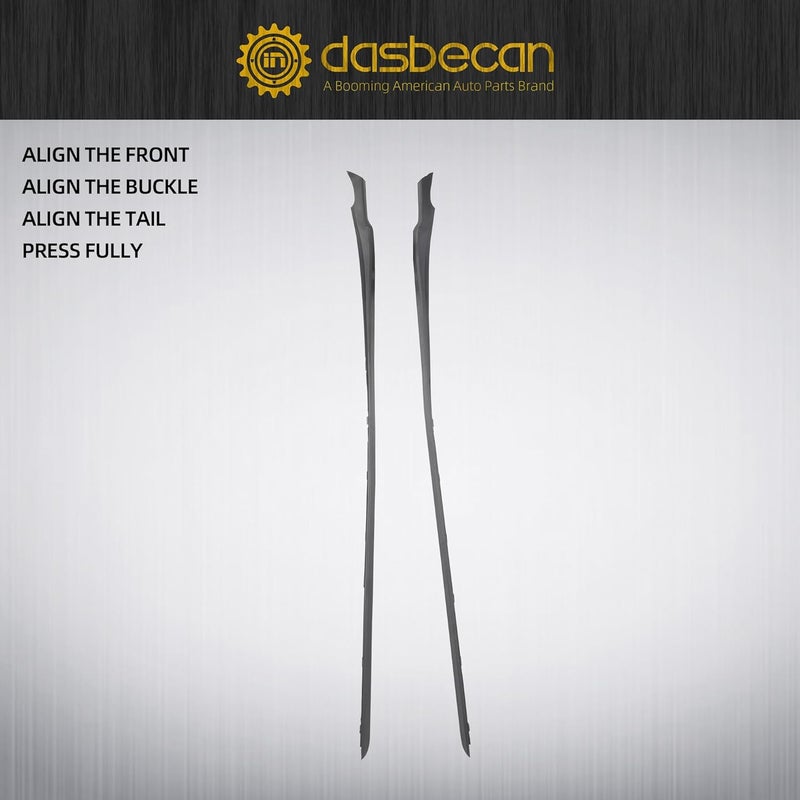 Dasbecan Pair A-Pillar Windshield Molding Trim Panel Compatible with Ford Fiesta 2011-2019 Outer Pillar Trim Molding Replaces# AE8Z5403136A AE8Z5403137B - Image 3